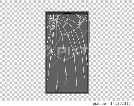 スマホ画面がバキバキに割れたイラスト スマホ画面がバキバキに割れたイラスト 141592316