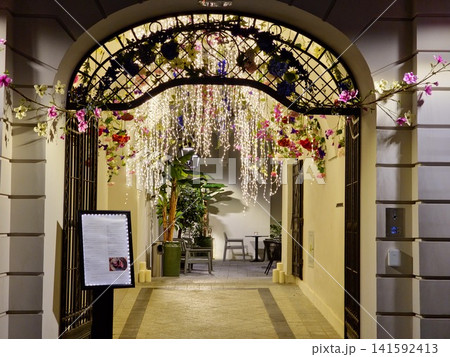 Krakow, Poland - August 6, 2023: Flower Decorated Entrance Passage 141592413