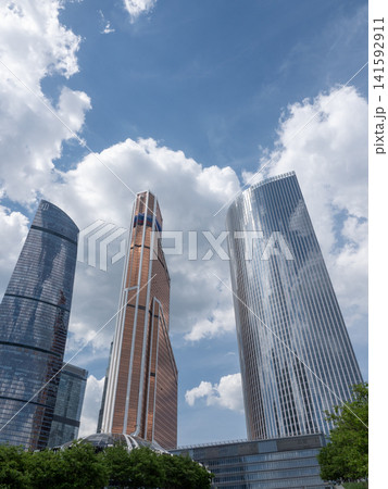 Modern high-rise buildings in Moscow city business district against the sky, urban architecture and contemporary cityscape 141592911