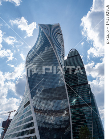 Modern high-rise buildings in Moscow city business district against the sky, urban architecture and contemporary cityscape 141592916