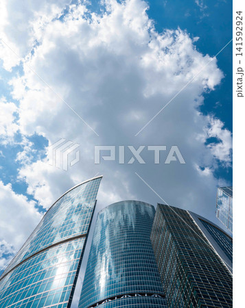 Modern high-rise buildings in Moscow city business district against the sky, urban architecture and contemporary cityscape 141592924
