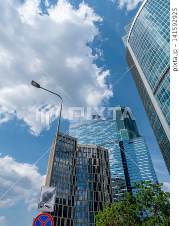 Modern high-rise buildings in Moscow city business district against the sky, urban architecture and contemporary cityscape 141592925