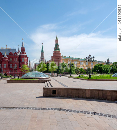 Moscow Russia May 20 2026 View of the State Historical Museum on Red Square on a sunny day 141593923