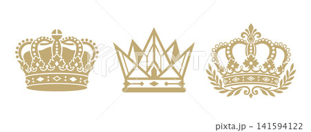 Luxury Royal Crown Collection With Three Elegant Vector Designs Luxury Royal Crown Collection With Three Elegant Vector Designs 141594122