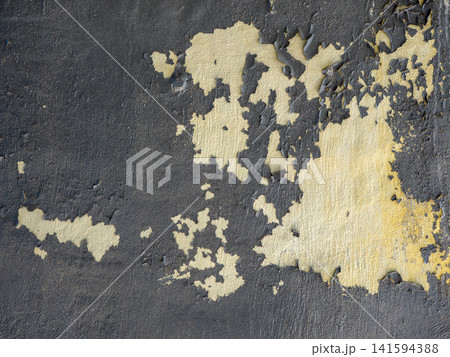Peeling paint on gray wall texture distressed grunge background old worn surface for design and backdrop use. 141594388