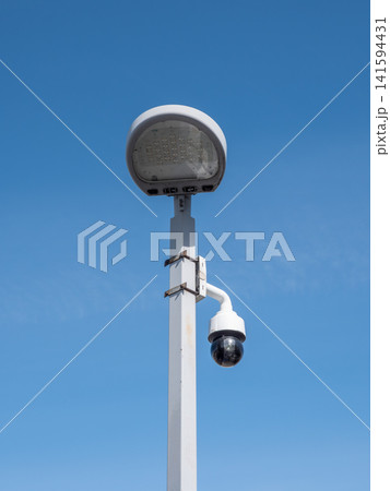 LED street lamp in park on pole outdoor lighting urban park illumination modern lighting system. LED street lamp in park on pole outdoor lighting urban park illumination modern lighting system. 141594431