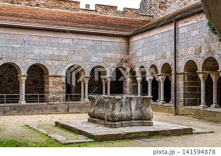Antique monastery Sant Pedro de Rodes in the National Park of Cap de Creus, Emporda, Girona, Spain Antique monastery Sant Pedro de Rodes in the National Park of Cap de Creus, Emporda, Girona, Spain 141594878