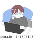 こめかみを押さえる男性 青ざめる 背景 141595143