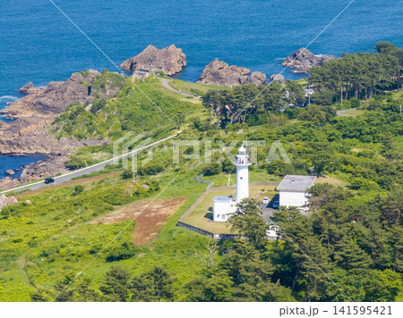 空撮「青森県」初夏の種差海岸の風景 八戸市 空撮「青森県」初夏の種差海岸の風景 八戸市 141595421