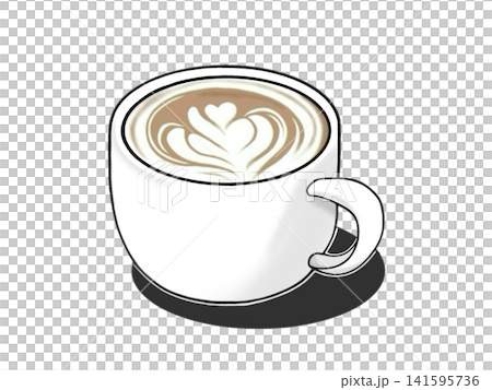 美味しそうな珈琲のラテアートのイラスト 141595736
