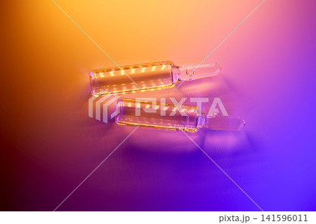 Medical ampoules showing drug innovation and treatment development 141596011