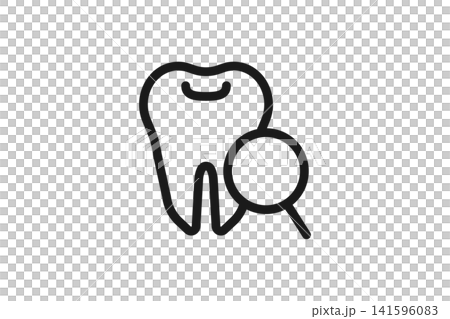 歯の定期検診線画アイコン 歯の定期検診線画アイコン 141596083