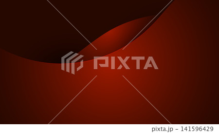 Abstract red background with smooth curved layers a luxury modern three dimensional depth effect with dramatic lighting and shadows, elegant dark digital wallpaper and cover design 141596429