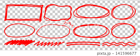 Hand-drawn pen frame and decoration material set Hand-drawn pen frame and decoration material set 141596677
