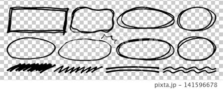 Hand-drawn marker frame material set Hand-drawn marker frame material set 141596678