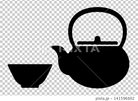 A simple illustration of an iron teapot and teacup representing Japanese tea culture. A simple illustration of an iron teapot and teacup representing Japanese tea culture. 141596802