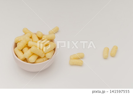 A Bowl of Puffed Corn Snacks A Bowl of Puffed Corn Snacks 141597555
