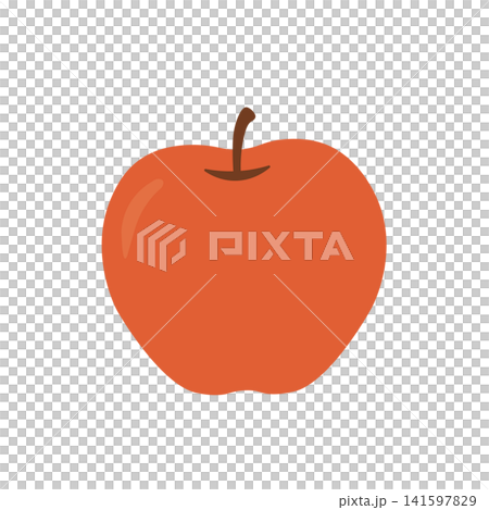 Autumn theme: Simple illustration of an apple. Autumn theme, autumn food, fruit theme, icon. Autumn theme: Simple illustration of an apple. Autumn theme, autumn food, fruit theme, icon. 141597829