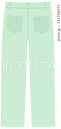 Flat Vector Illustration of Mint Green Pastel Trousers with Back Pockets Flat Vector Illustration of Mint Green Pastel Trousers with Back Pockets 141598471
