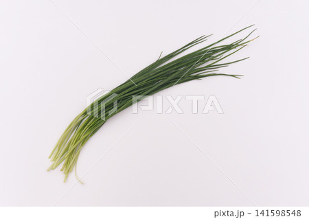 Fresh Green Chives Isolated on White Background Fresh Green Chives Isolated on White Background 141598548