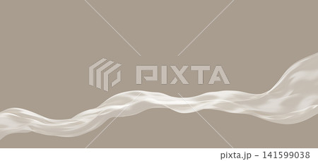 Luxury pearl white sheer chiffon fabric flowing isolated on beige brown background with copy space 3D render Luxury pearl white sheer chiffon fabric flowing isolated on beige brown background with copy space 3D render 141599038