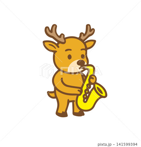 cute deer playing saxophone cute deer playing saxophone 141599394