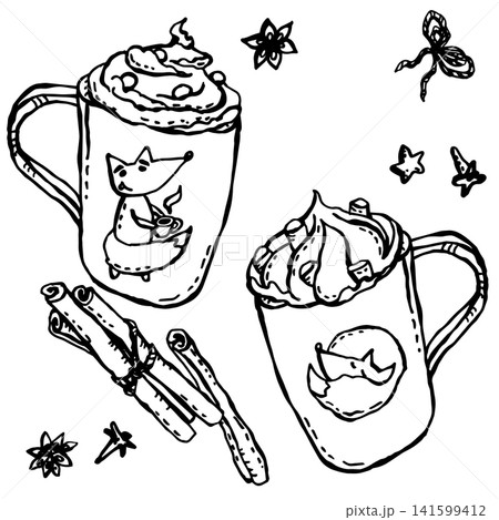 Two cups with whipped cream 141599412