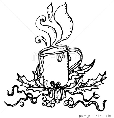 Cup of hot Christmas drink Cup of hot Christmas drink 141599416