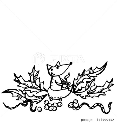 Little fox with a cup Little fox with a cup 141599432