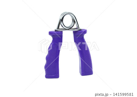 Purple hand grip strengthener with metal spring for fitness and rehabilitation 141599581
