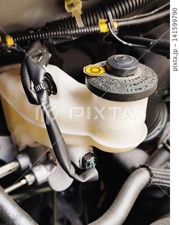 brake fluid reservoir tank in a car brake fluid reservoir tank in a car 141599790