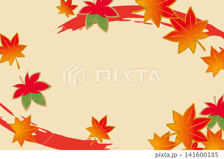 秋　紅葉の水彩背景イラスト 141600185
