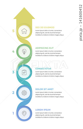 Five Step Vertical Arrow Infographic Template 141600452