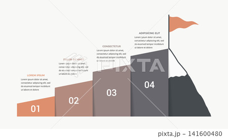 Four Step Growth Infographic With Mountain Peak Four Step Growth Infographic With Mountain Peak 141600480