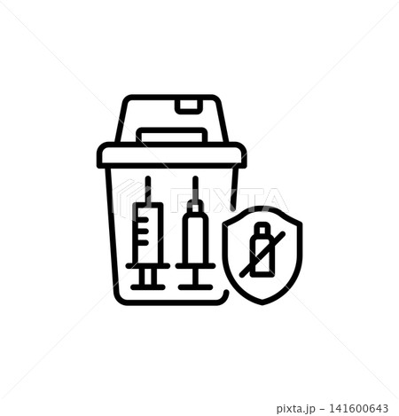 Secure Yellow Bin for Used Syringes and Needles - Sharps Waste Container Secure Yellow Bin for Used Syringes and Needles - Sharps Waste Container 141600643