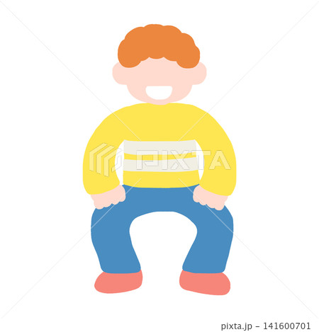 楽しそうに踊るこどものフラットなイラスト 楽しそうに踊るこどものフラットなイラスト 141600701