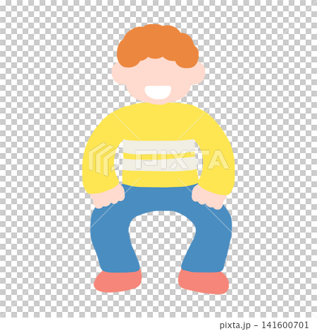 楽しそうに踊るこどものフラットなイラスト 楽しそうに踊るこどものフラットなイラスト 141600701