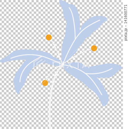 Soft blue lily flower with green stem, delicate bloom beauty floral for spring theme element decoration Soft blue lily flower with green stem, delicate bloom beauty floral for spring theme element decoration 141600771