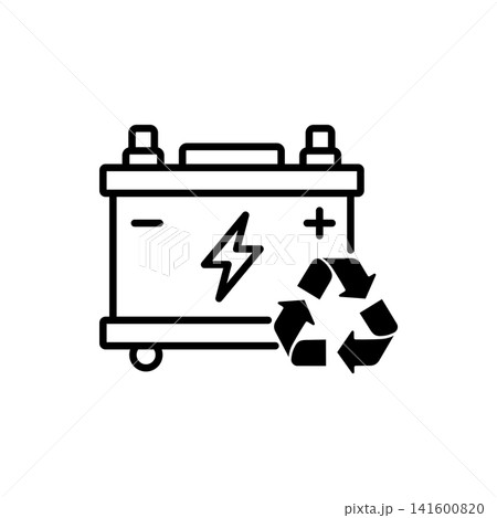 Vehicle Lead-Acid Battery with Bolts and Warning - Car Battery e-Waste Vehicle Lead-Acid Battery with Bolts and Warning - Car Battery e-Waste 141600820