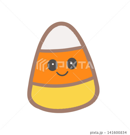 Cute smiling candy corn illustration with happy face for Halloween trick or treat sweet autumn holiday party invitation visual decor clipart isolated graphic artwork icon design Cute smiling candy corn illustration with happy face for Halloween trick or treat sweet autumn holiday party invitation visual decor clipart isolated graphic artwork icon design 141600834