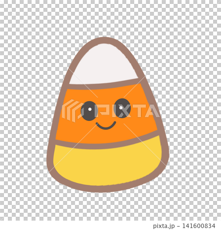Cute smiling candy corn illustration with happy face for Halloween trick or treat sweet autumn holiday party invitation visual decor clipart isolated graphic artwork icon design Cute smiling candy corn illustration with happy face for Halloween trick or treat sweet autumn holiday party invitation visual decor clipart isolated graphic artwork icon design 141600834