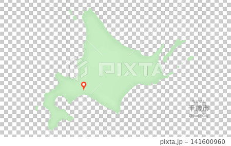 シンプルな北海道のイラスト マップピンで千歳市を示している地図のベクターイラスト シンプルな北海道のイラスト マップピンで千歳市を示している地図のベクターイラスト 141600960