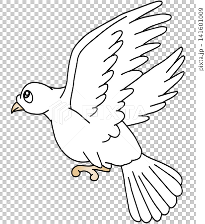 Hand-drawn animal illustration ☆ White dove Hand-drawn animal illustration ☆ White dove 141601009