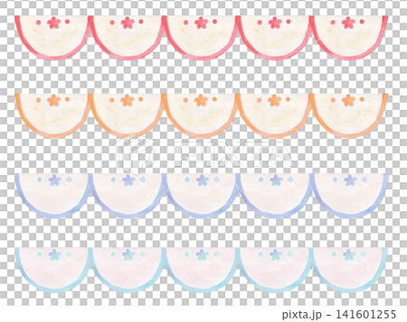 Hand-drawn lace illustration set Hand-drawn lace illustration set 141601255