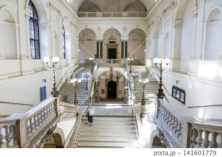Vienna, Austria - June 16, 2023: Interior of Vienna State University Vienna, Austria - June 16, 2023: Interior of Vienna State University 141601779