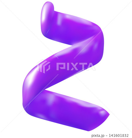 3D purple spiral abstract streamer, festive confetti. 3D purple spiral abstract streamer, festive confetti. 141601832