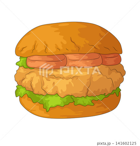 Illustration of Chicken Burger 141602125