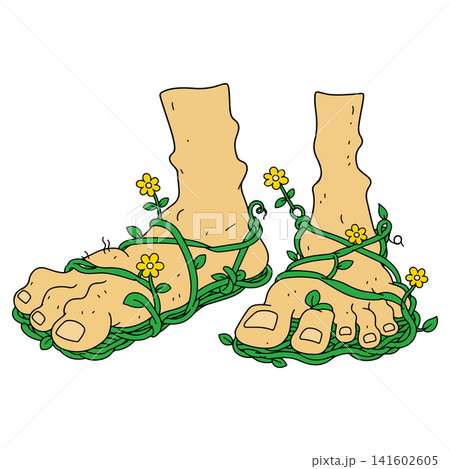Feet Entwined with Vines and Flowers 141602605