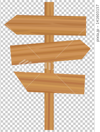 木製の案内看板のイラスト ベクター素材 木製の案内看板のイラスト ベクター素材 141603157