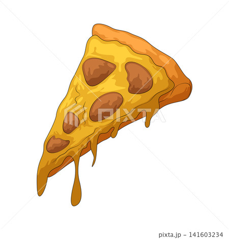 Illustration of Cheesy Pizza Slice 141603234